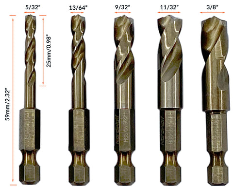 NordWolf imperial sizes 5/32 to 3/8 inch clearly labeled.