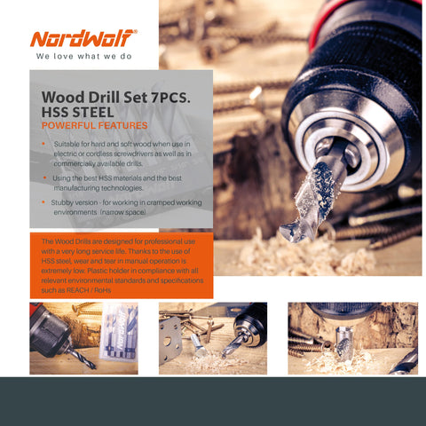 NordWolf versatile bits for wood, laminates, and plastics