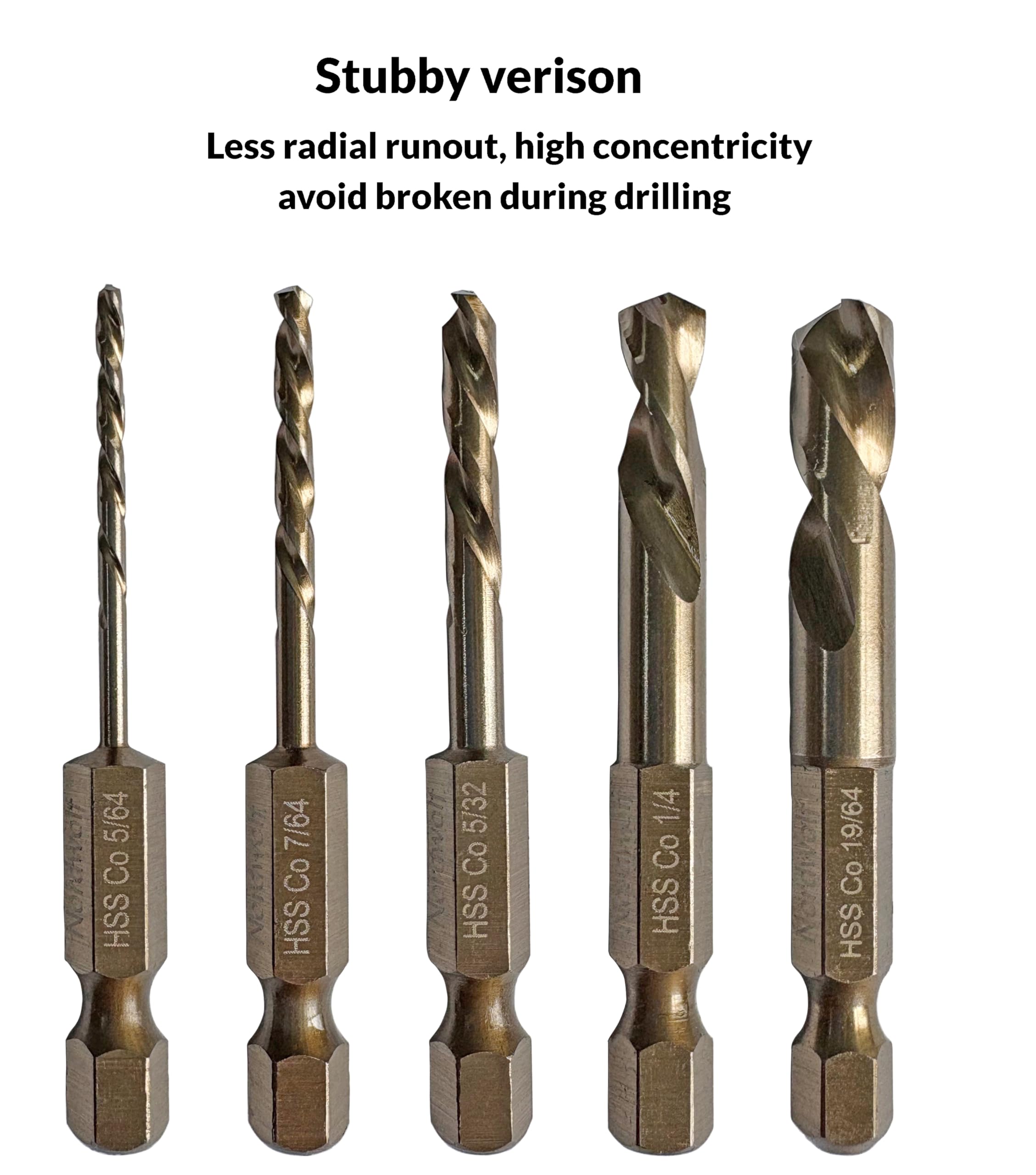 NordWolf 1/4-in hex shank enables quick chuck changes.