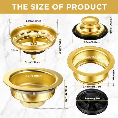 Norme gold flange stopper showing secure seal and fit for steady drainage.
