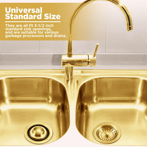 Norme gold kitchen sink stopper blocks odors while maintaining flow.