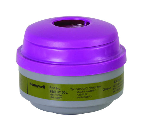 NORTH multi-contaminant P100 cartridges pack-2 for versatile protection in dusty and vapor-rich environments.