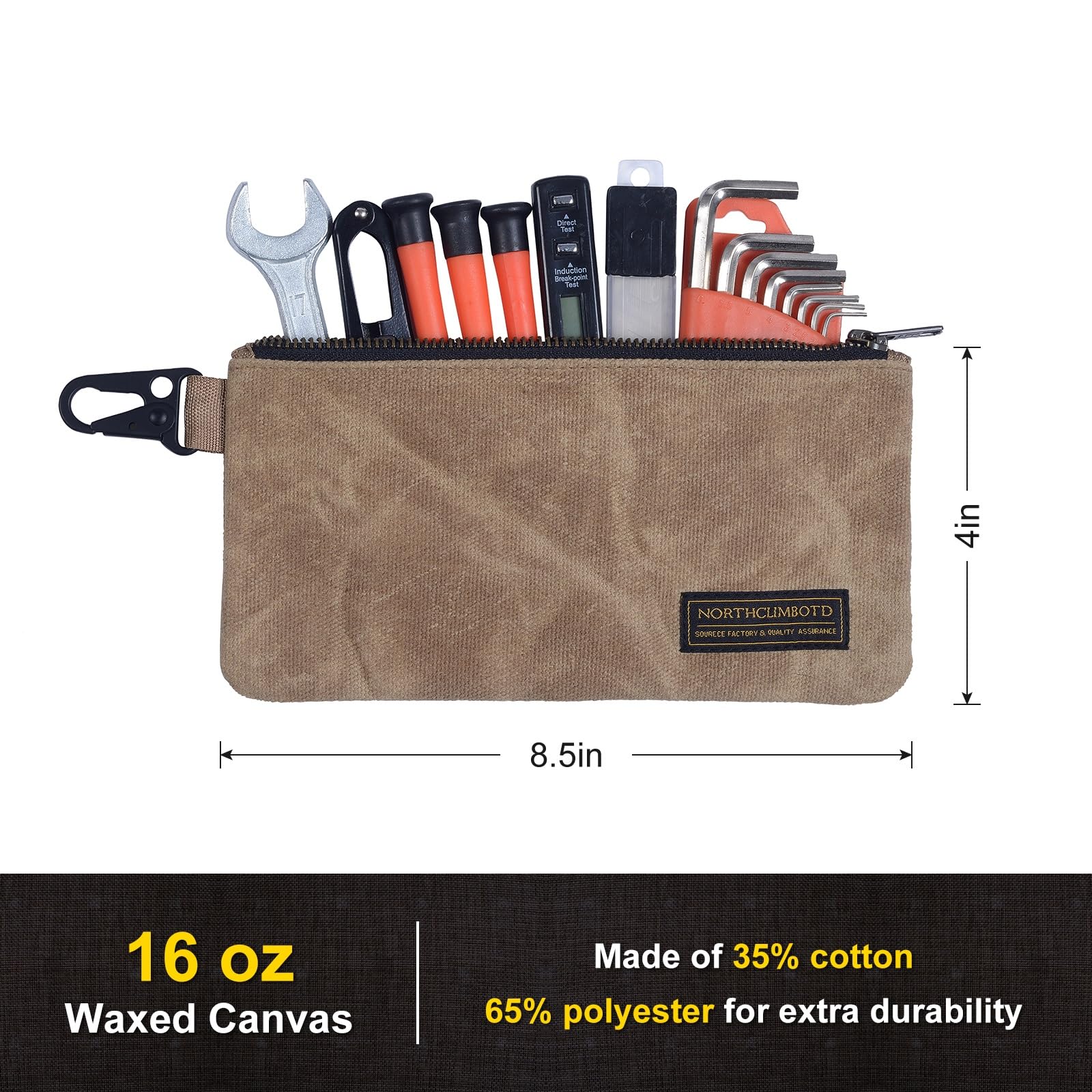 NorthClimbOtd pouch with YKK zipper prevents snags during daily use.