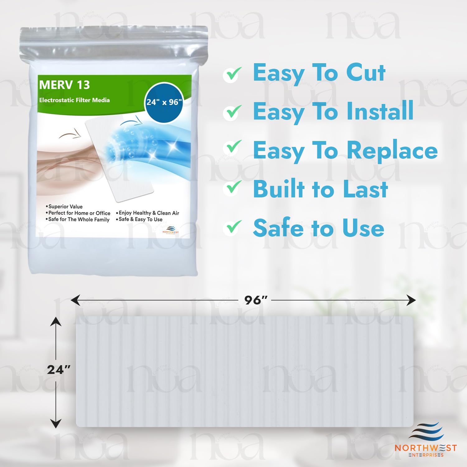 NORTHWEST MERV 13 filter media in a home office reducing dust
