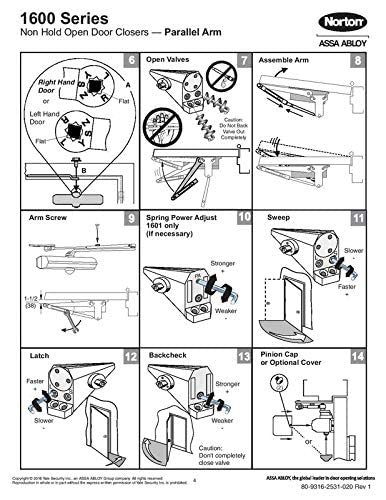 Norton 1601 180-degree swing for full doorway coverage
