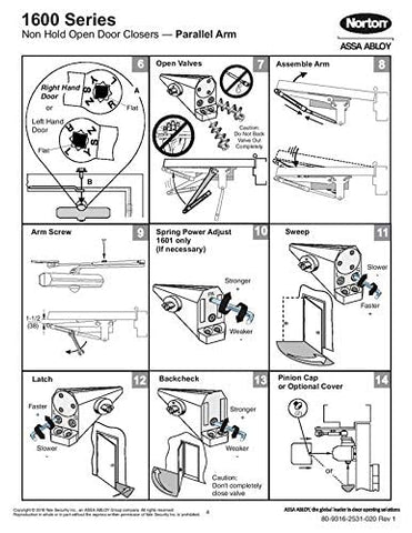 Norton 1601 180-degree swing for full doorway coverage