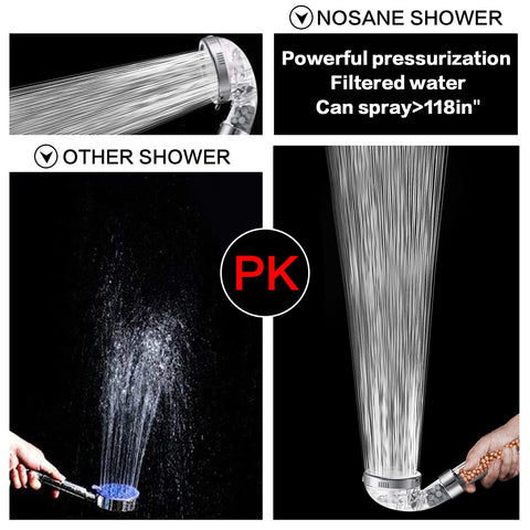 Nosame shower head micro-nozzle design boosts water pressure while saving water.