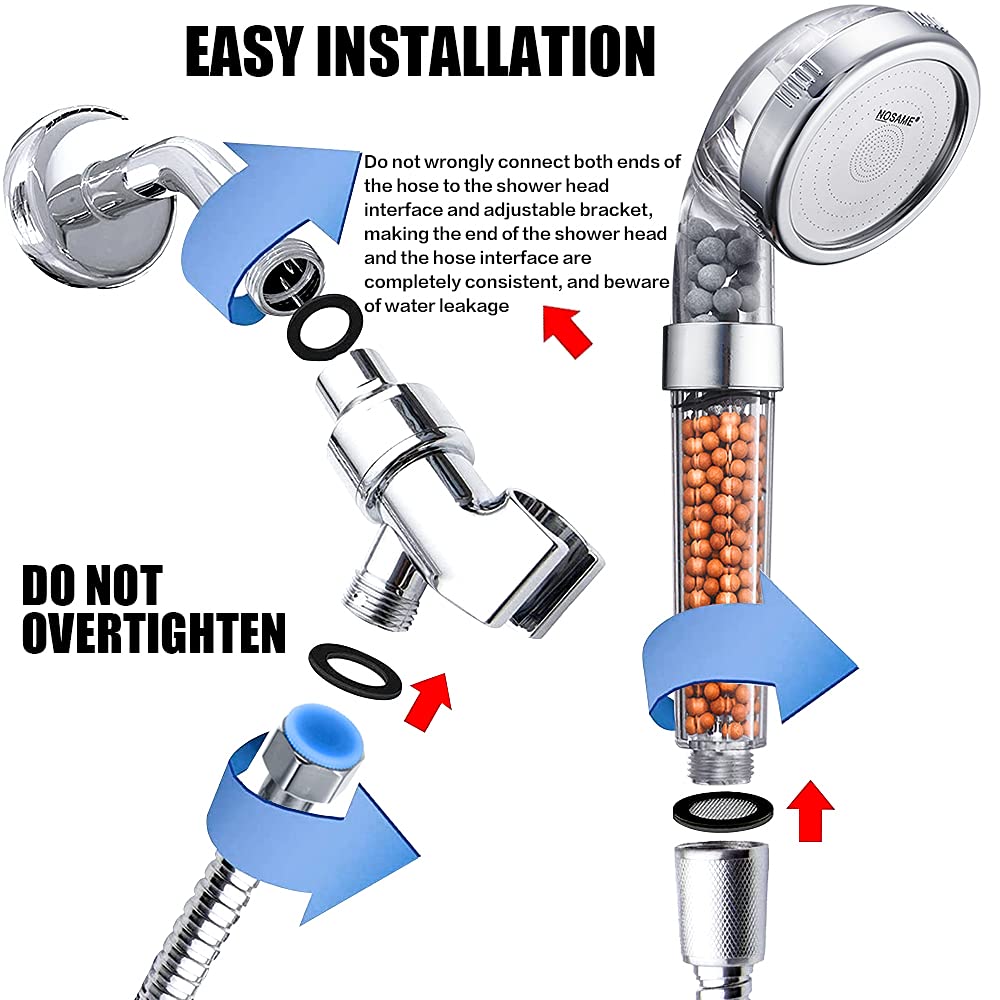 Nosame shower head universal fitting works with standard hoses.