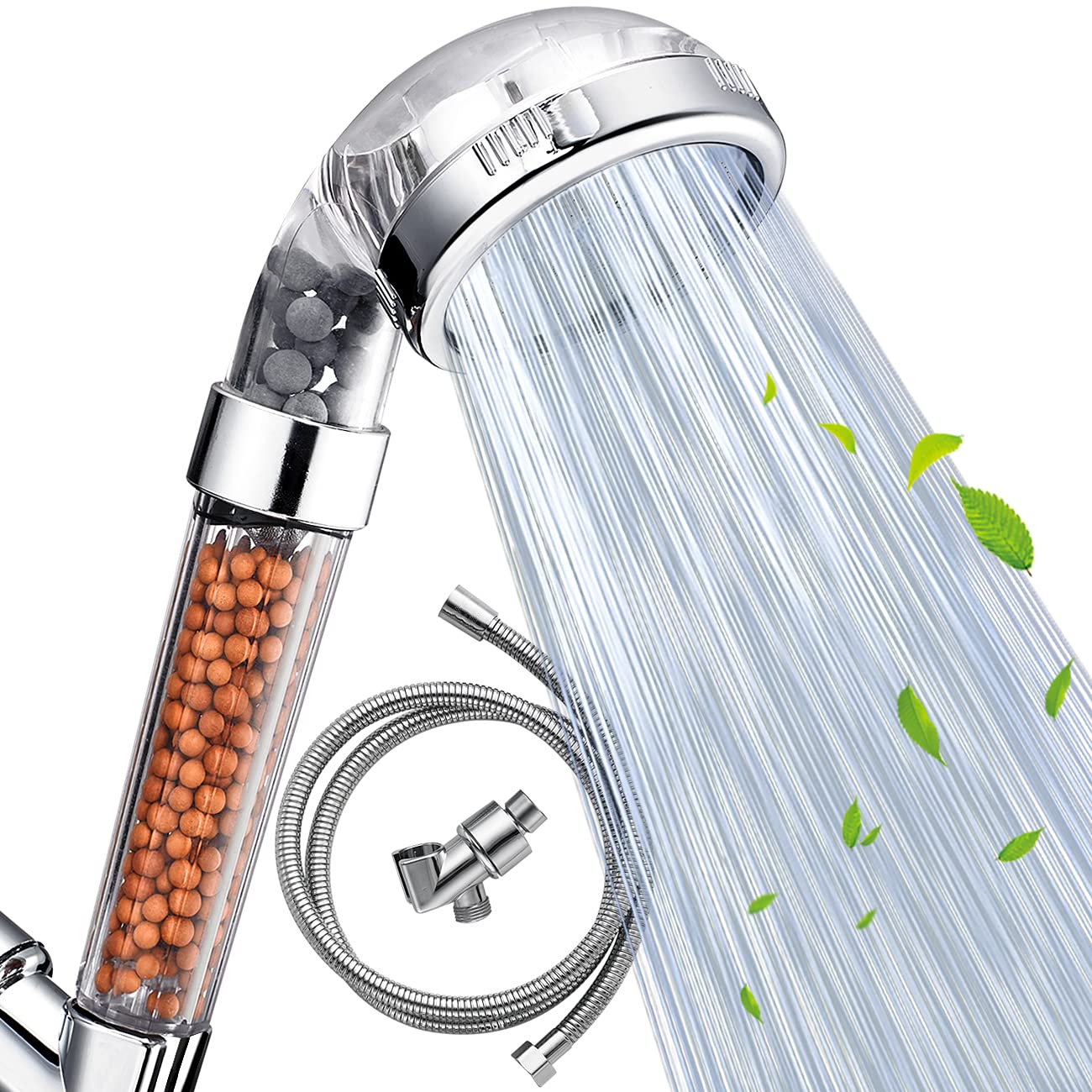 Nosame shower head with hose shows easy standard installation for quick setup.