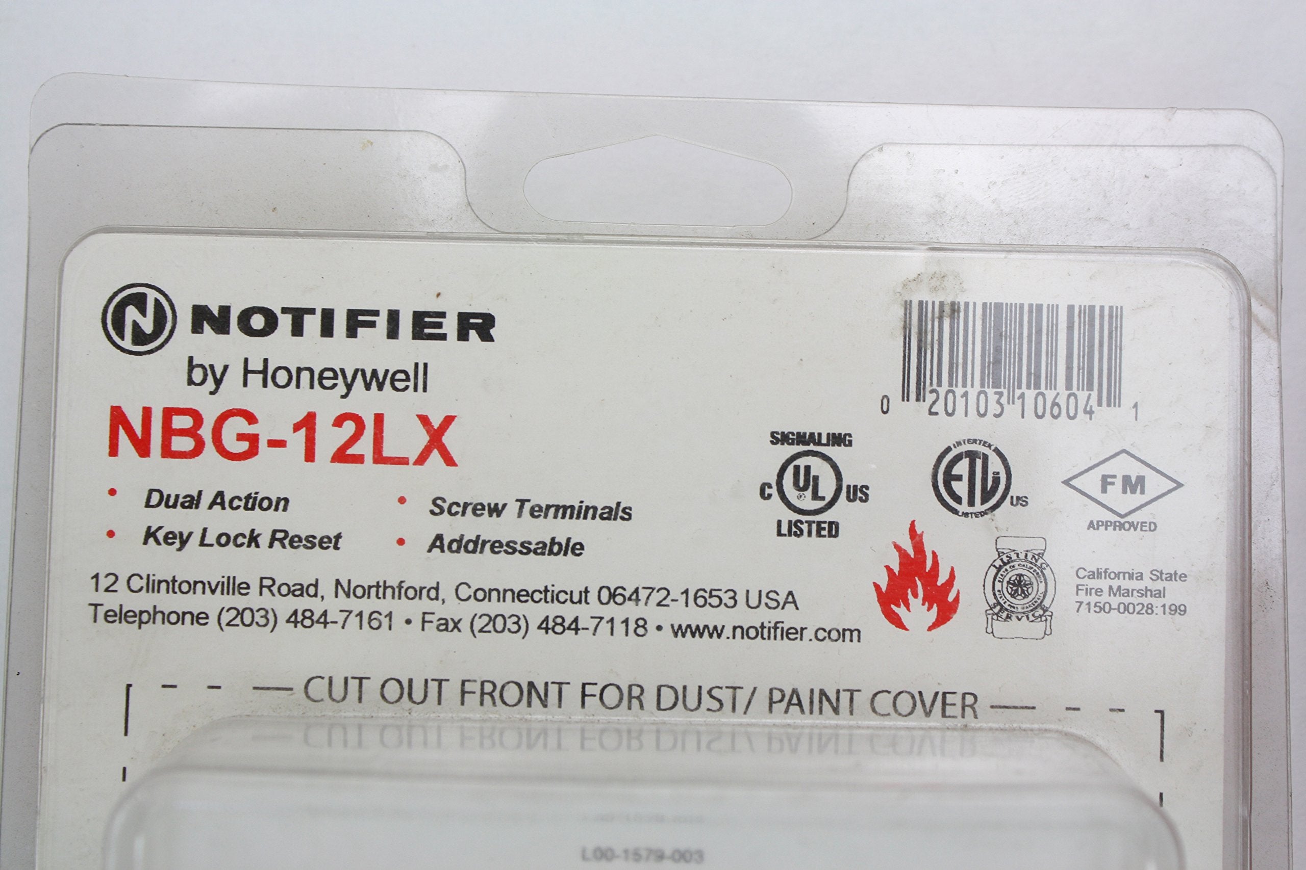 Notifier NBG-12LX wall mount installation shown on a wall.
