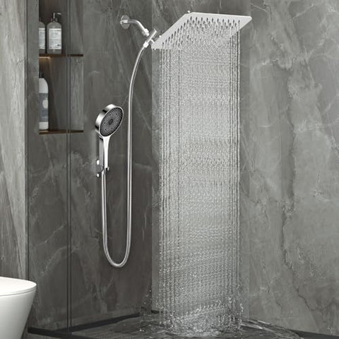 Nottia 12inch rainfall shower head delivers wide spa-like coverage.