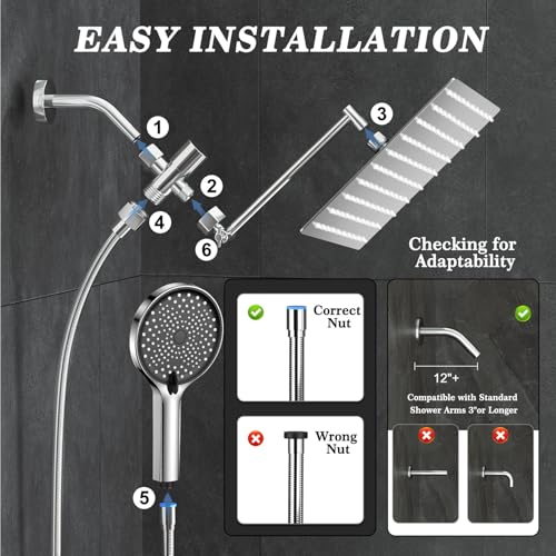 Nottia tool-free installation fits standard 1/2-inch threads.