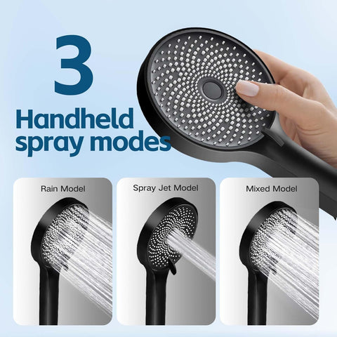 Nottia ergonomic control switches between rainfall and handheld modes