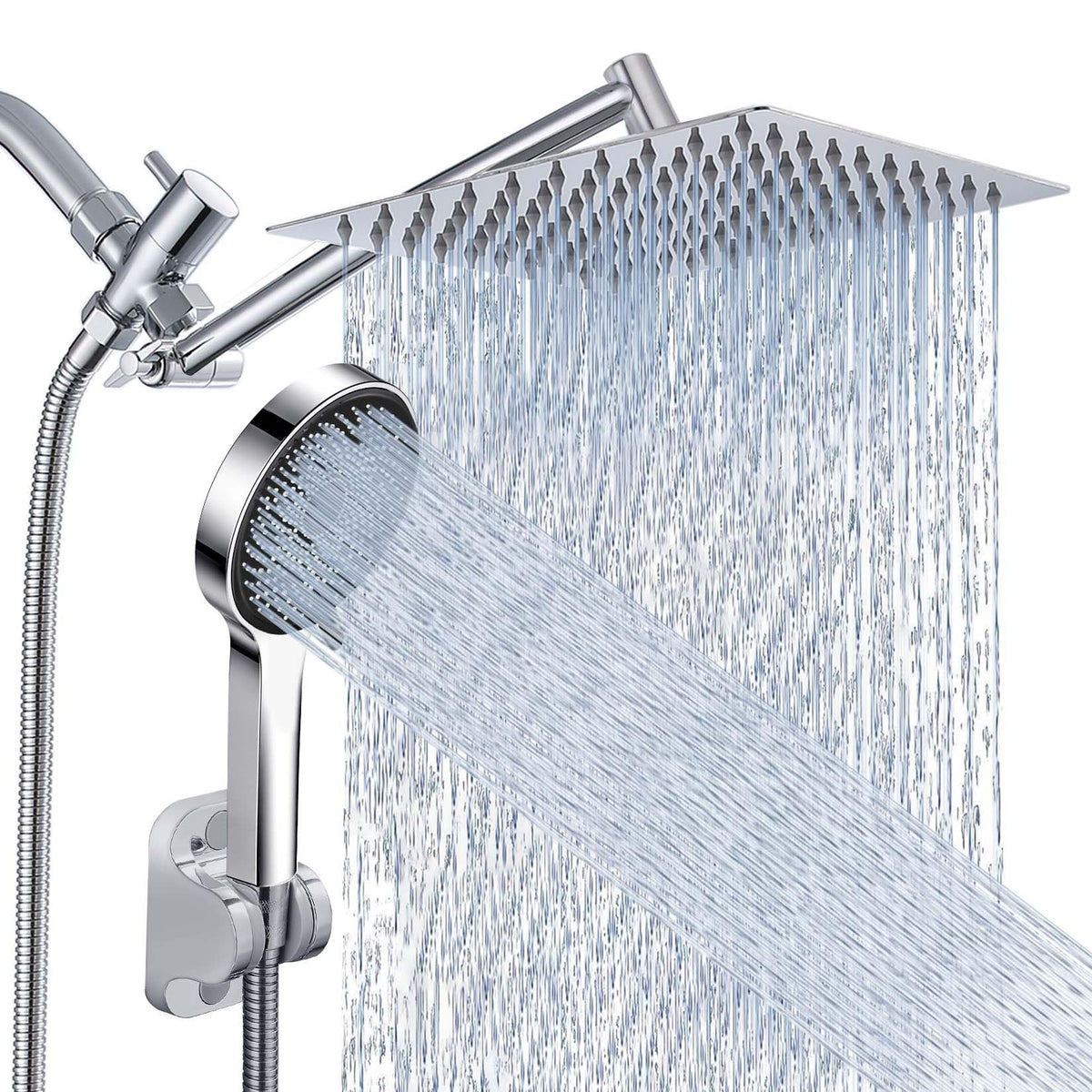 Nottia 10-inch rainfall shower head delivers full-body coverage.