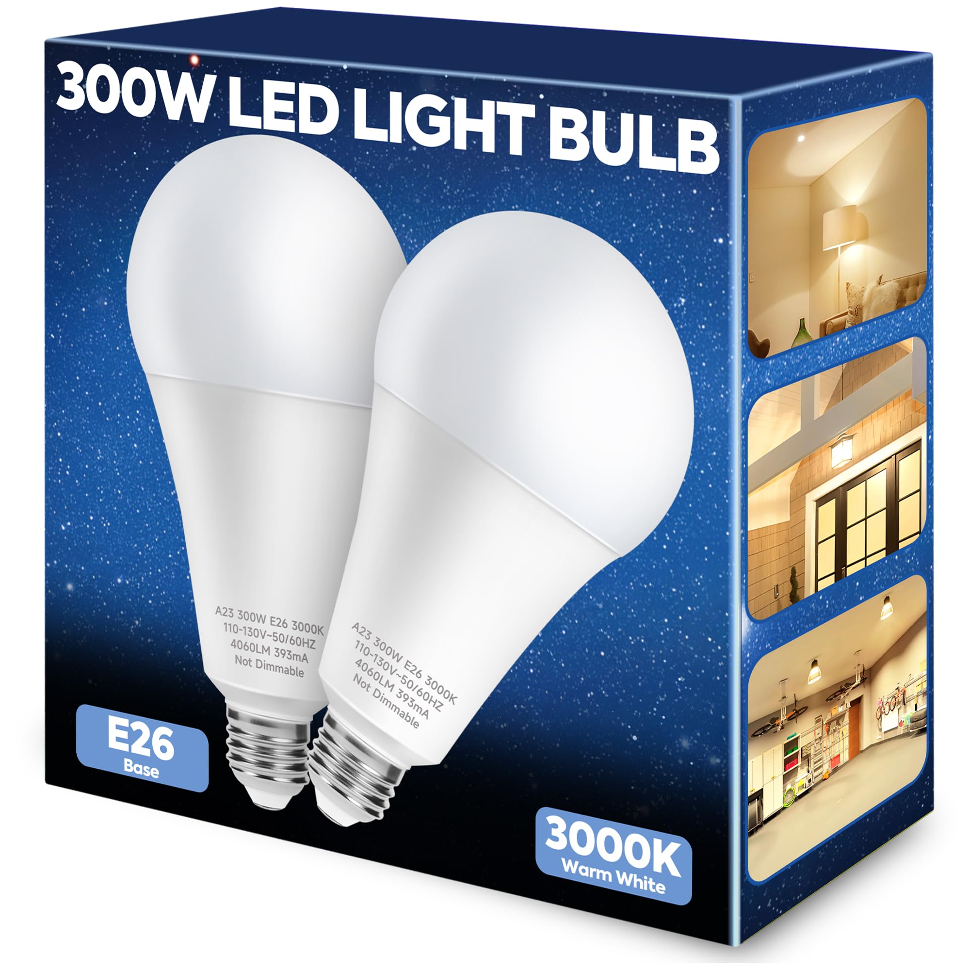 Nouscan 300W equivalent LED bulb with 4060 lumens for broad-area lighting