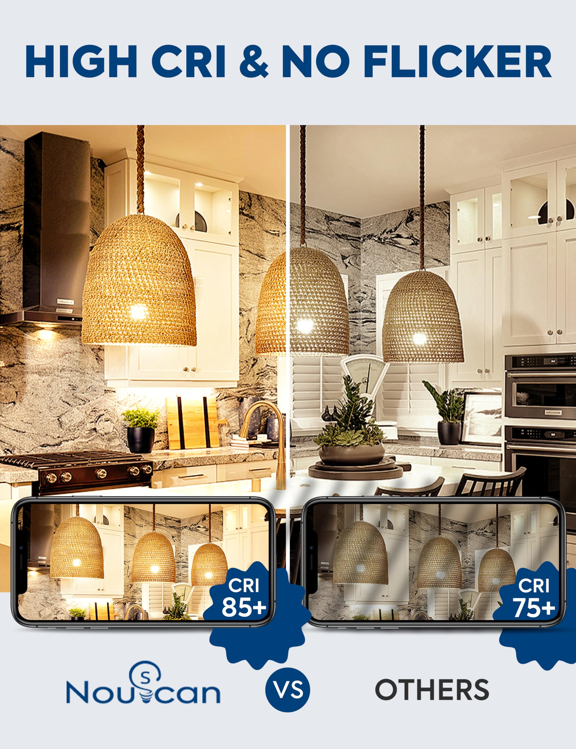 Nouscan bulb with instant-on, no flicker for immediate illumination