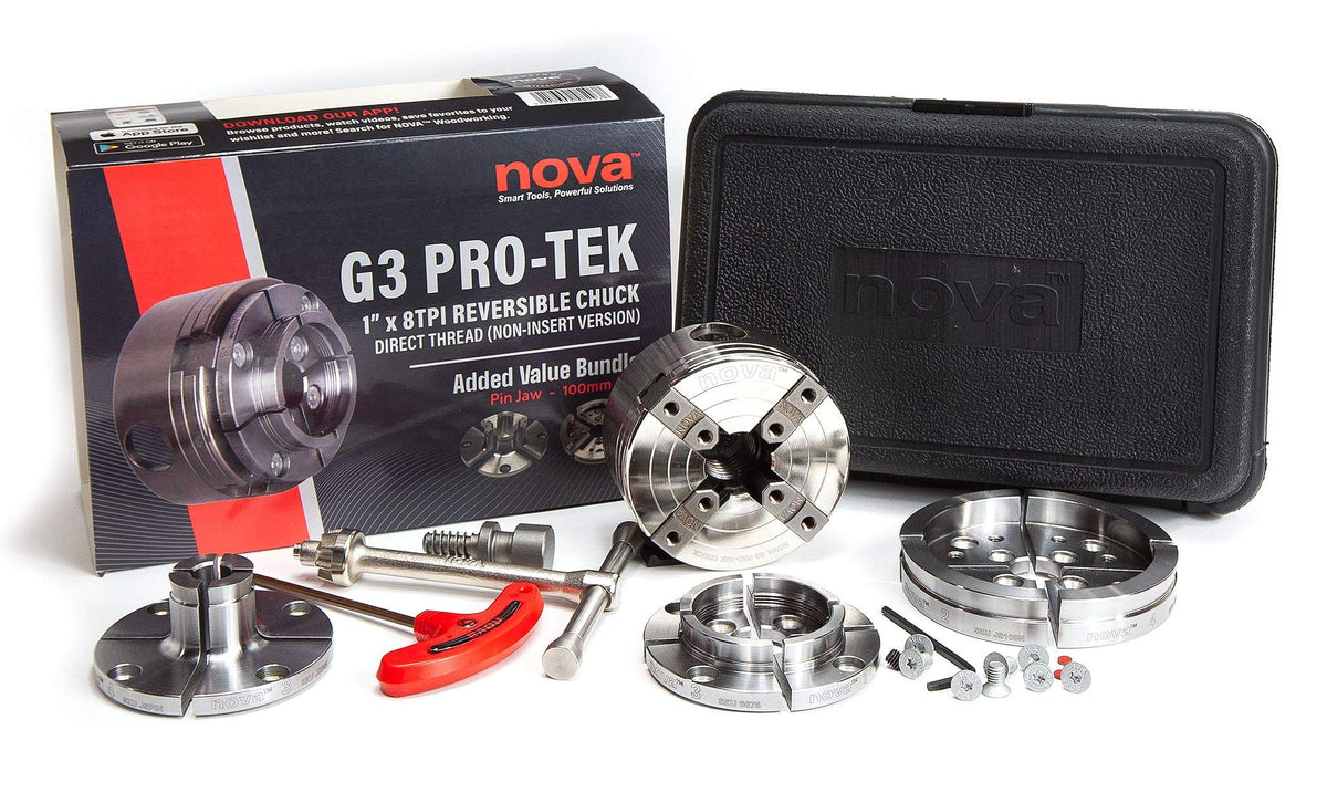 Nova Premier Pro-TeK G3 chuck bundle in a sturdy case for organized storage.