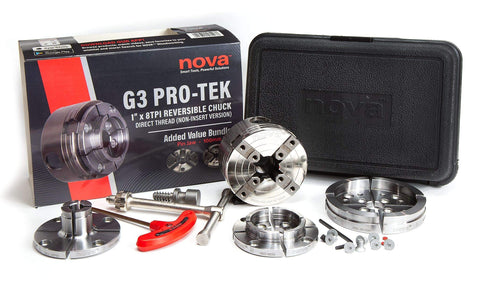 Nova Premier Pro-TeK G3 chuck bundle in a sturdy case for organized storage.
