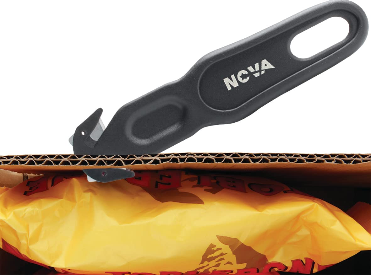 Nova Safety Cutter Tool metal corner helps lift lids safely.