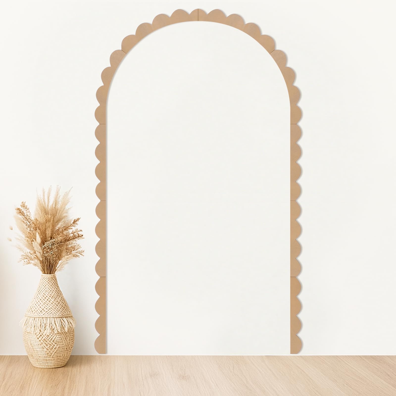 Novabright scalloped arch wall molding enhances walls with a decorative, elegant edge.