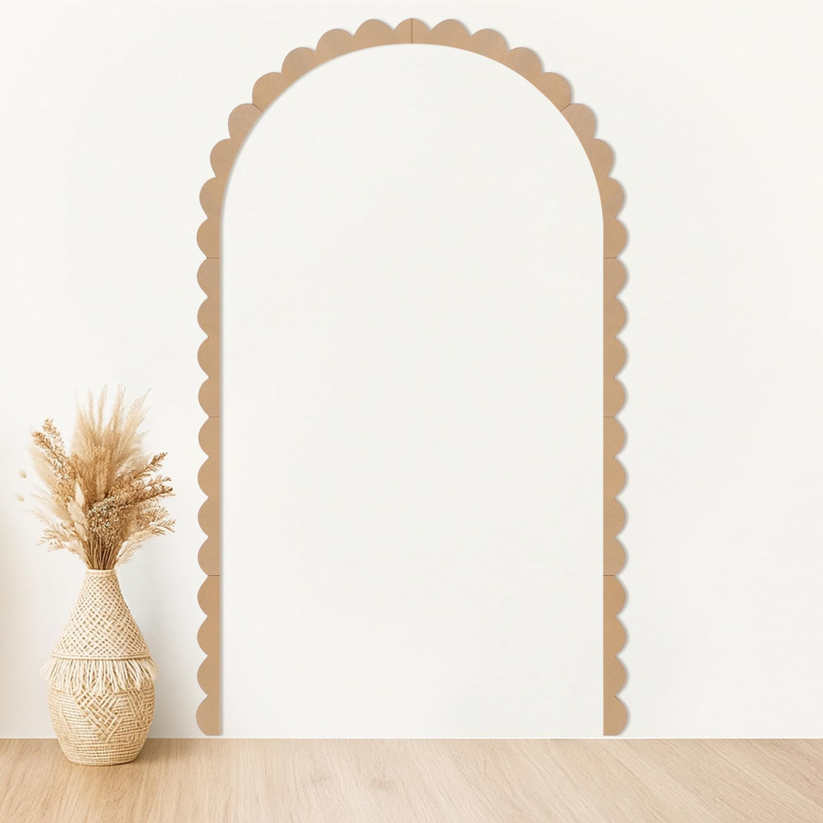 Novabright scalloped arch wall molding enhances walls with a decorative, elegant edge.