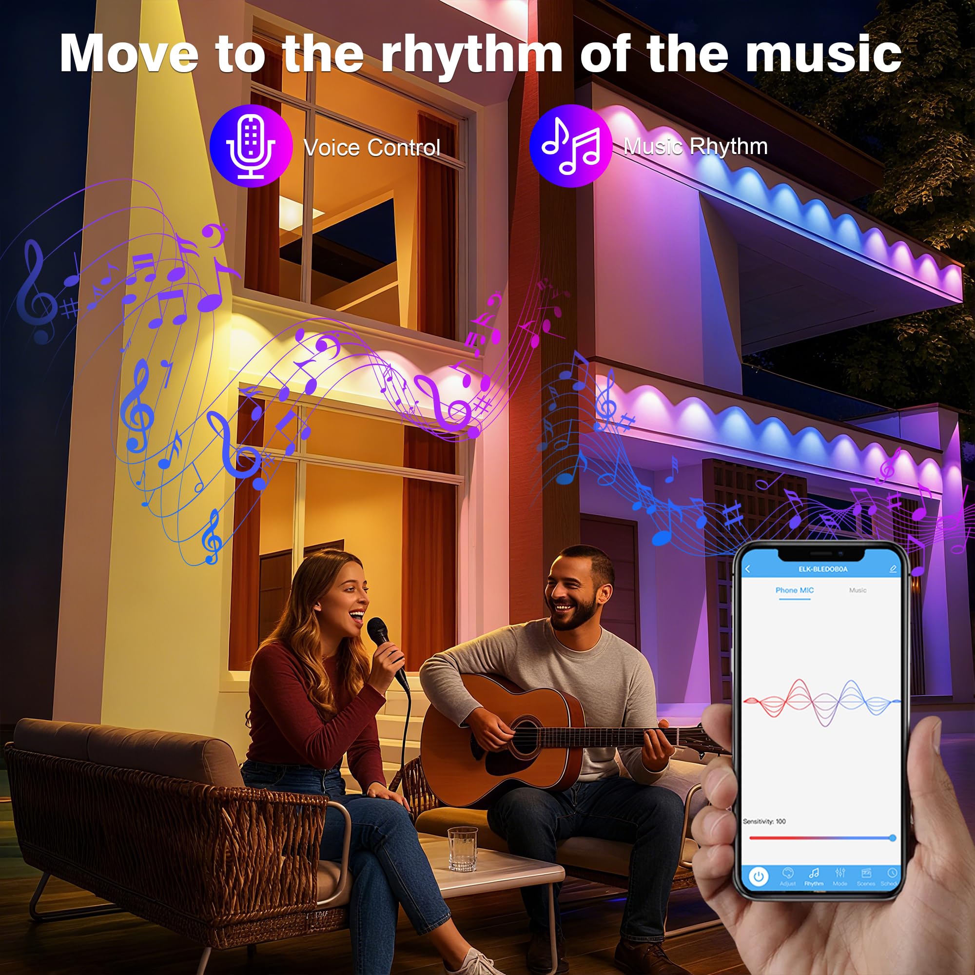 NovaFloat rhythm music-sync lights enhancing party atmosphere