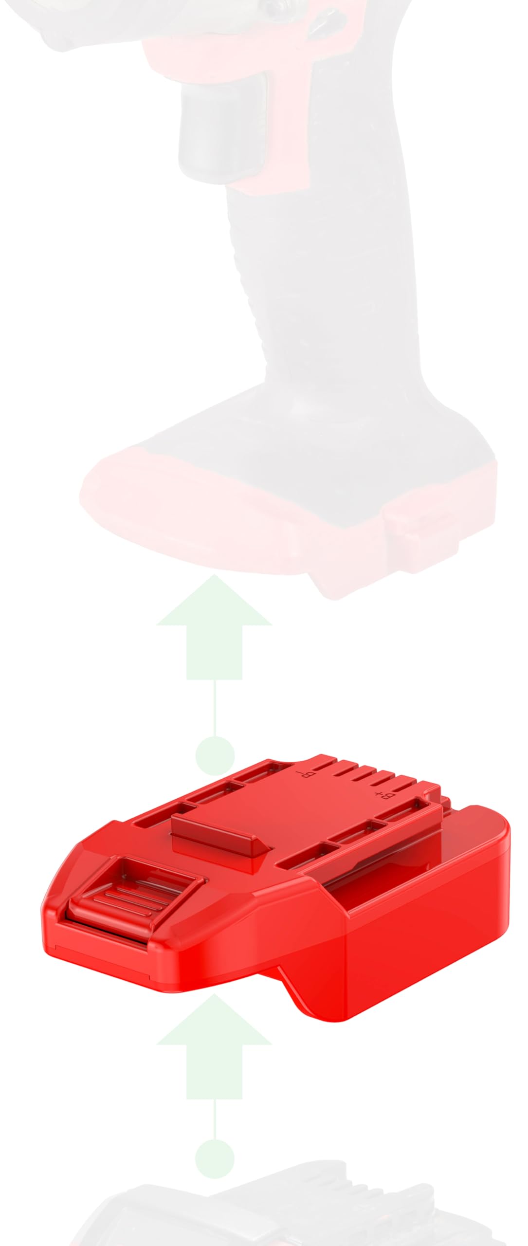 NovaQuantic Bauer 20V adapter enabling Milwaukee M18 power for Bauer tools.