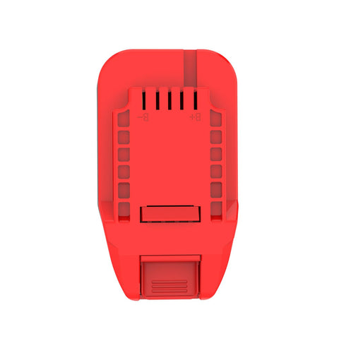 Two-pin connector design removes charging pins for Bauer 20V and Milwaukee compatibility.