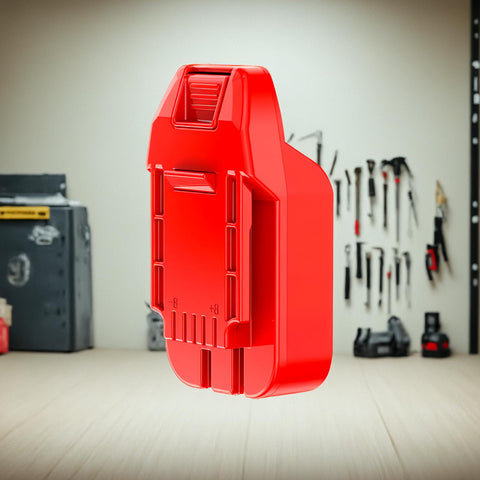 NovaQuantic adapter upgrade shows DeWalt 20V MAX battery fit for Bauer tools.