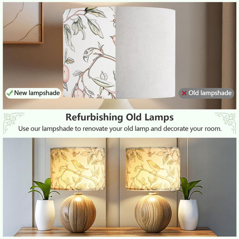 Novantl bird pattern shade refreshes outdated lamps affordably.