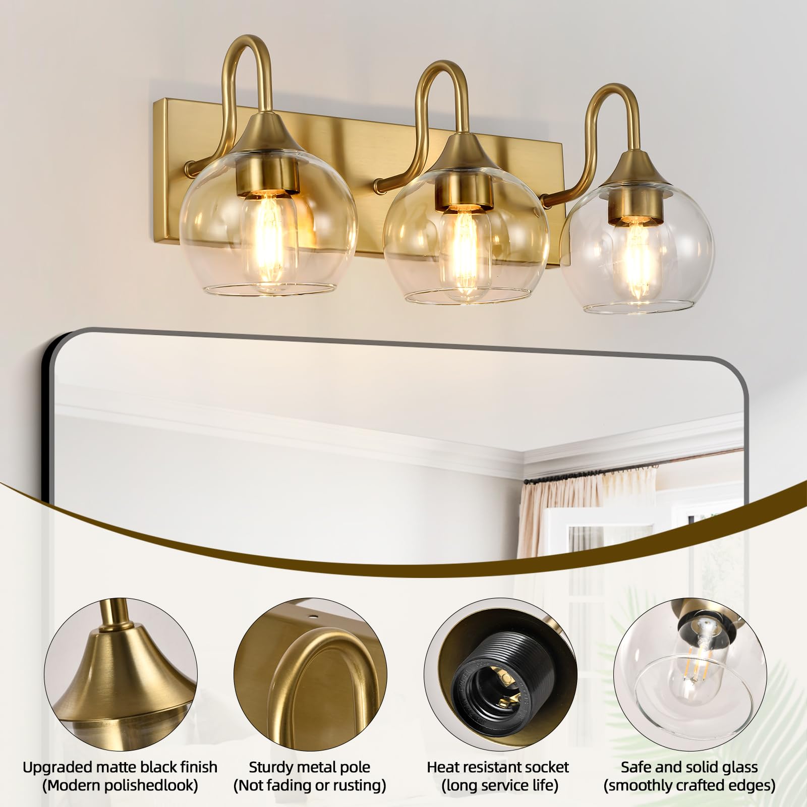 NOVCAND bathroom light is dimmable with compatible bulbs for adjustable mood
