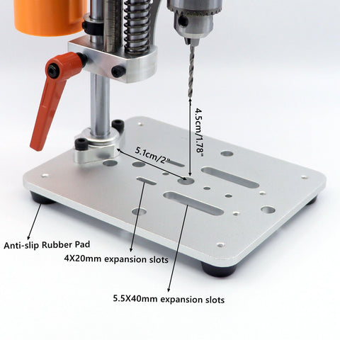 NovelLife Mini Drill Press table vise demonstrates clamping capacity of up to 2 inches.