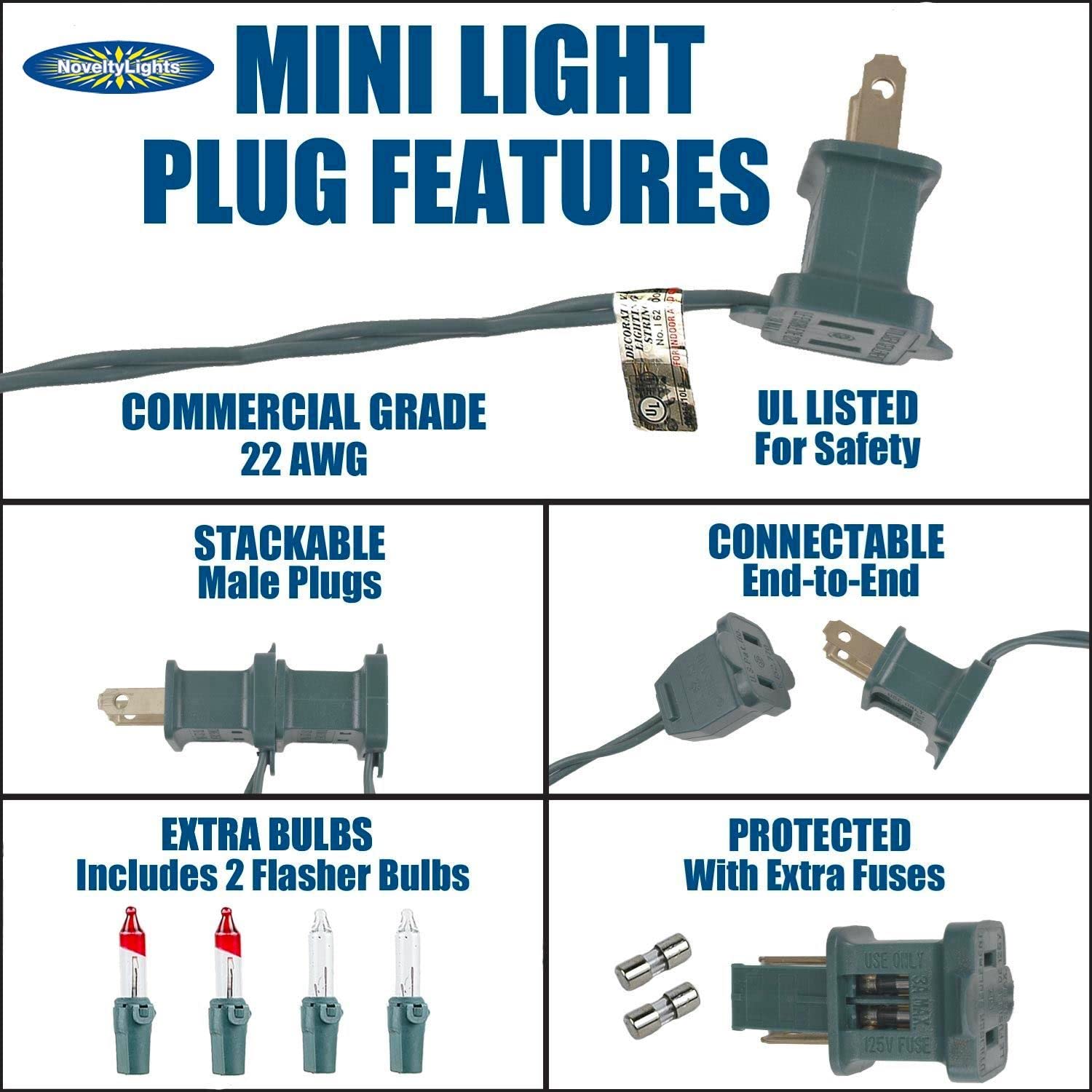 Novelty Lights 3,500-hour bulbs offer lasting brightness.