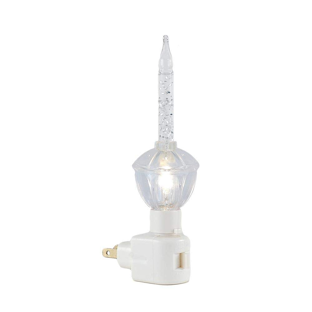 Novelty Lights bubble night light in clear glass with silver glitter for cozy ambiance