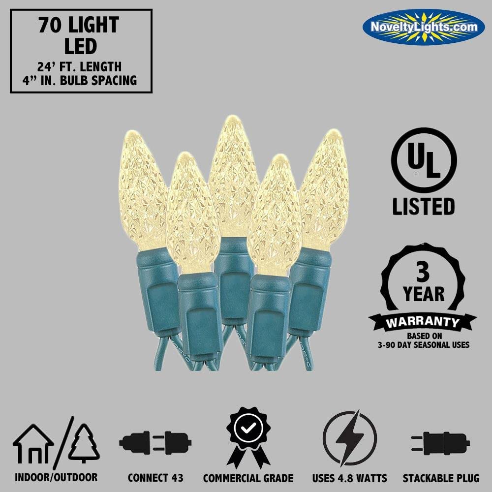 Novelty Lights connect up to 43 sets for large area coverage.