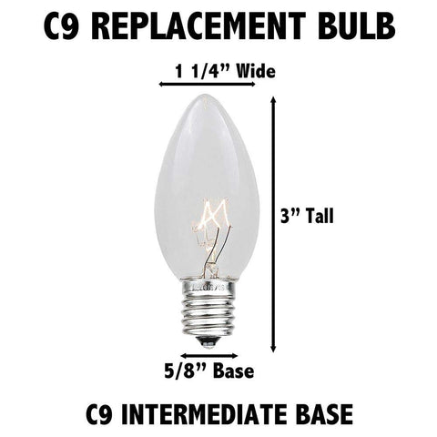 Novelty Lights multi-color C9 bulbs set a celebratory mood for events