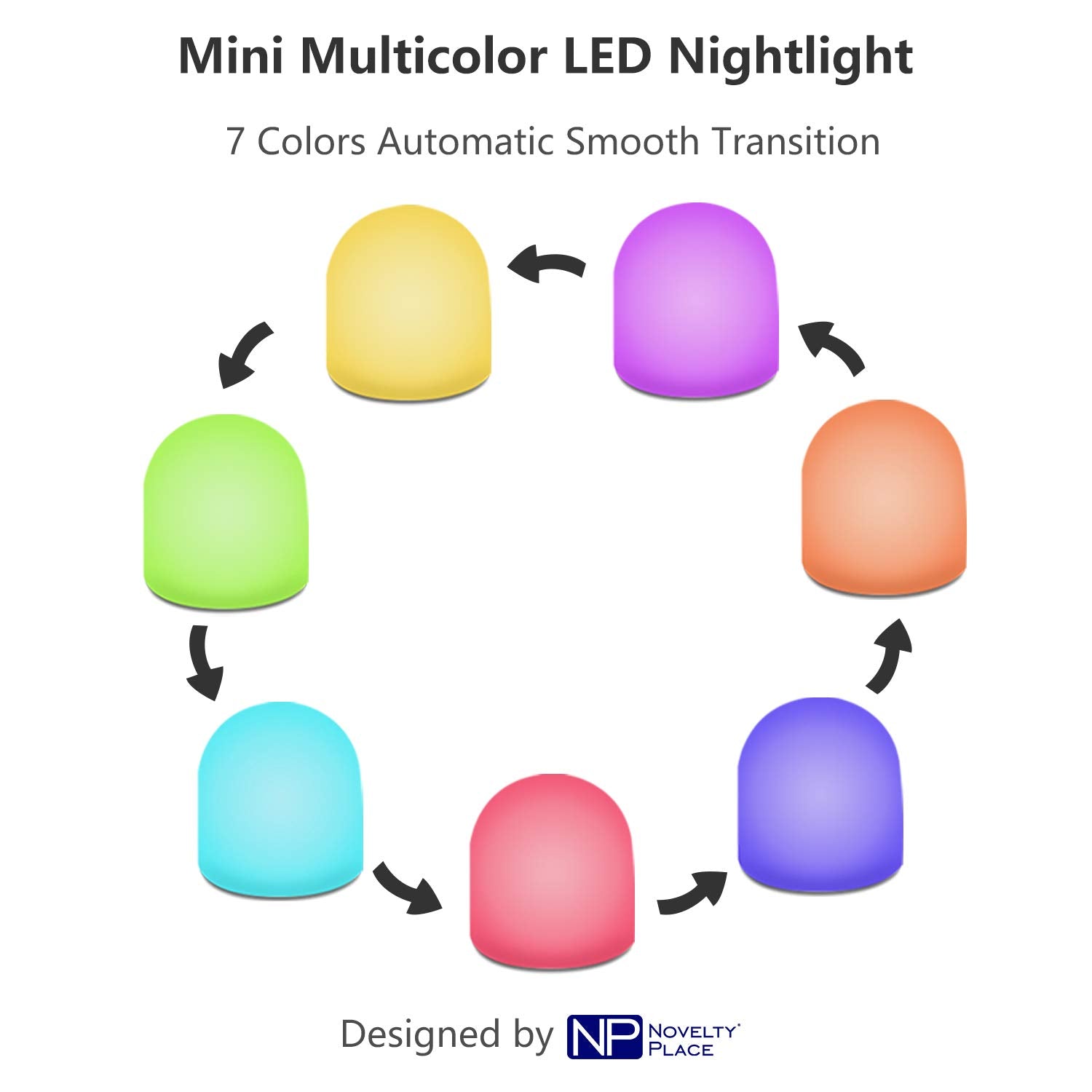 Novelty Place cordless mini nightlight enables flexible placement without cords.