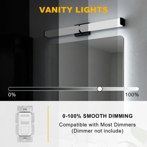 NOVELUX modern black vanity light in bathroom adding sleek ambient lighting