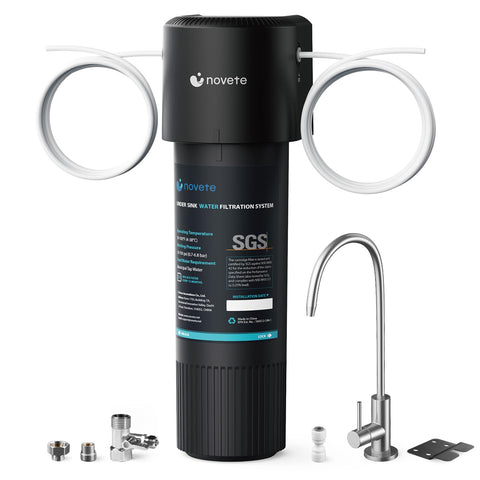 NOVETE under-sink filter unit provides cleaner water.
