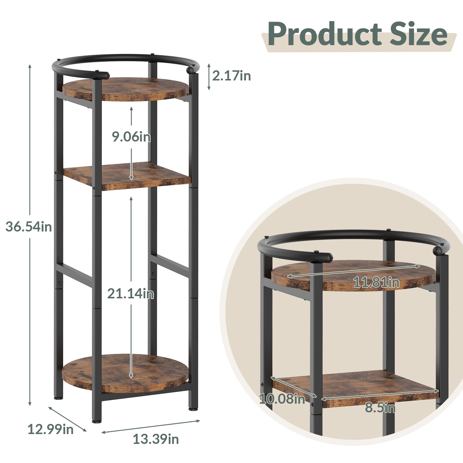 36.5-inch tall NOVIMANGO stand fits most counters for easy access