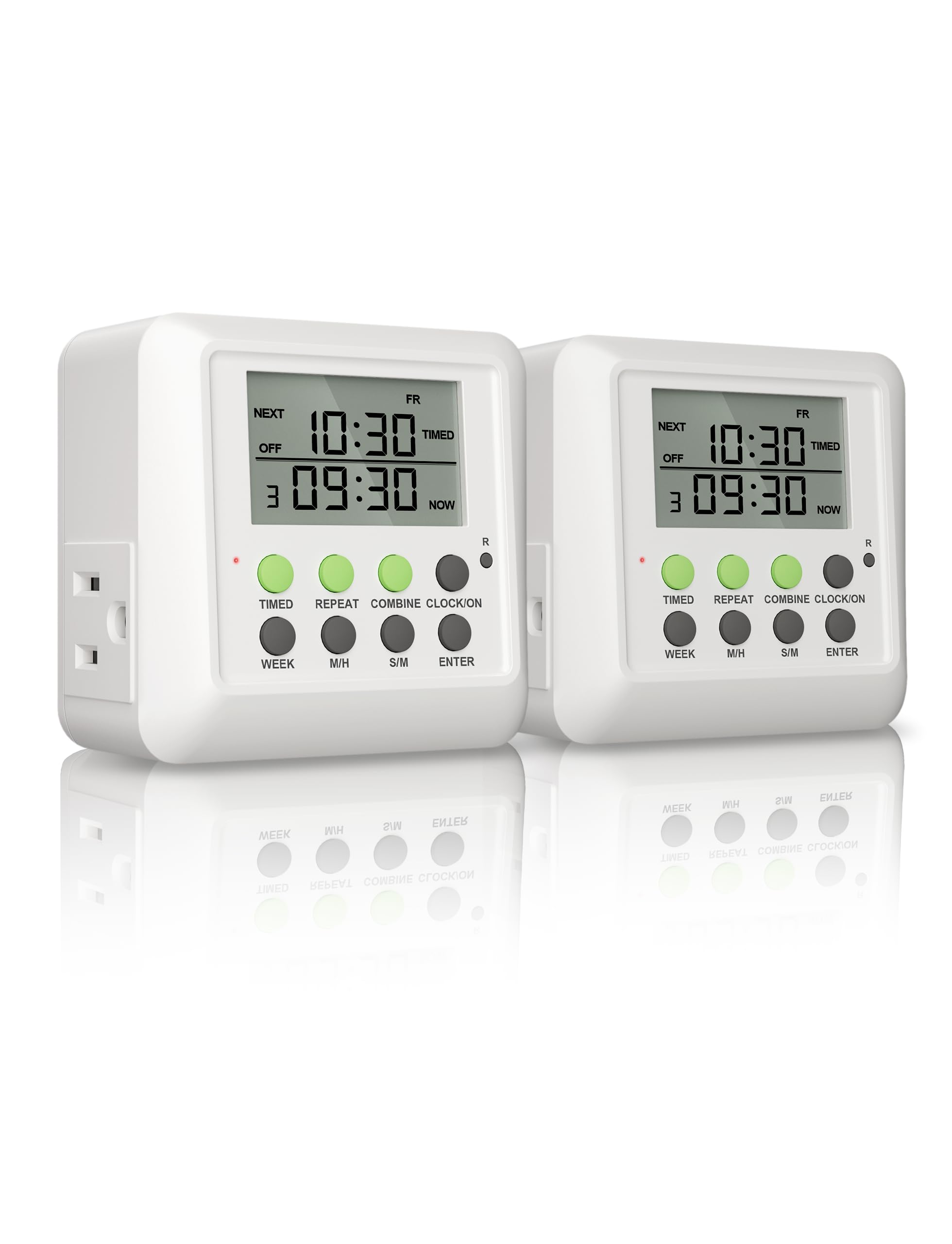 NOVKIT 3-in-1 dual outlet timer display for quick schedule review and adjustment.