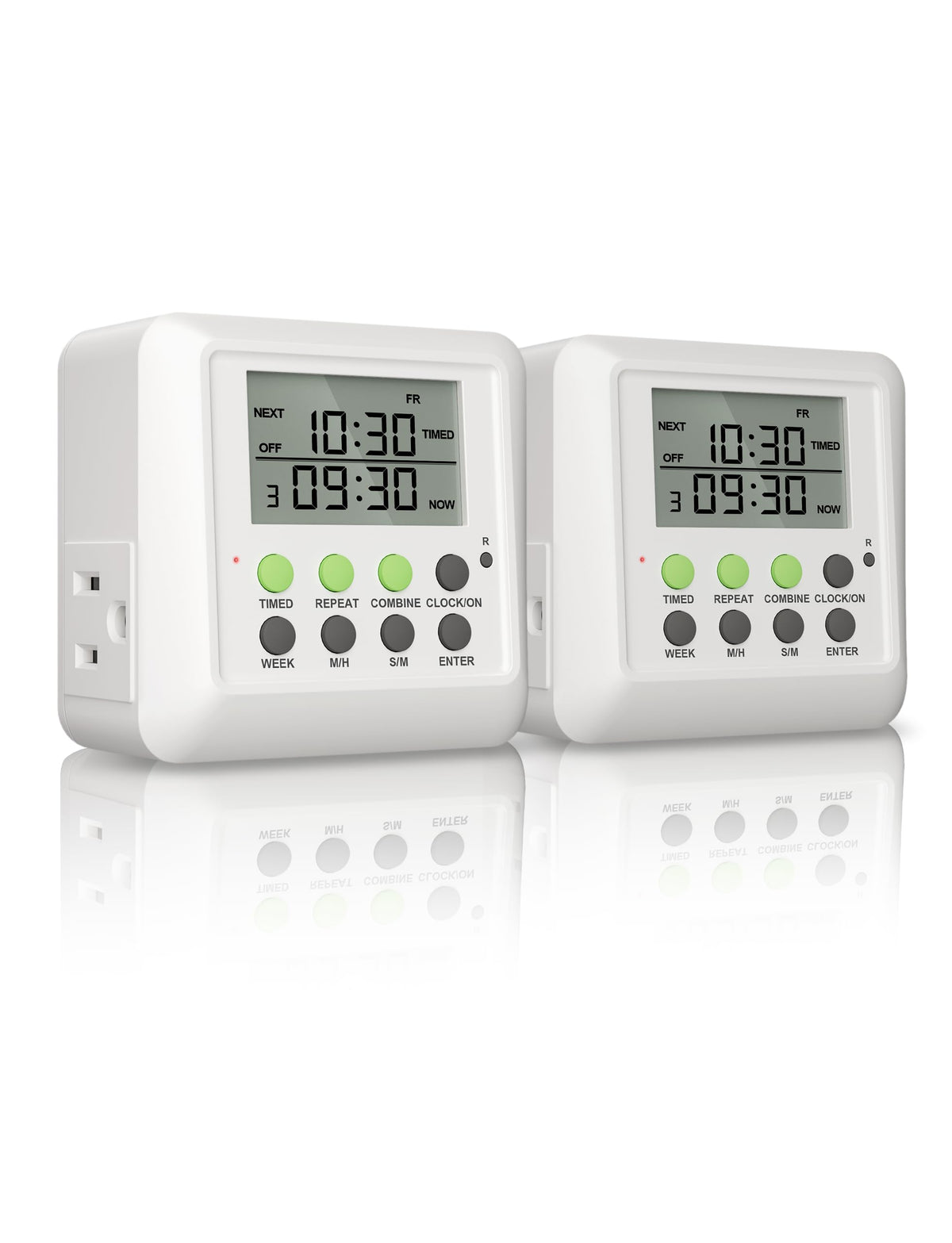 NOVKIT 3-in-1 dual outlet timer display for quick schedule review and adjustment.