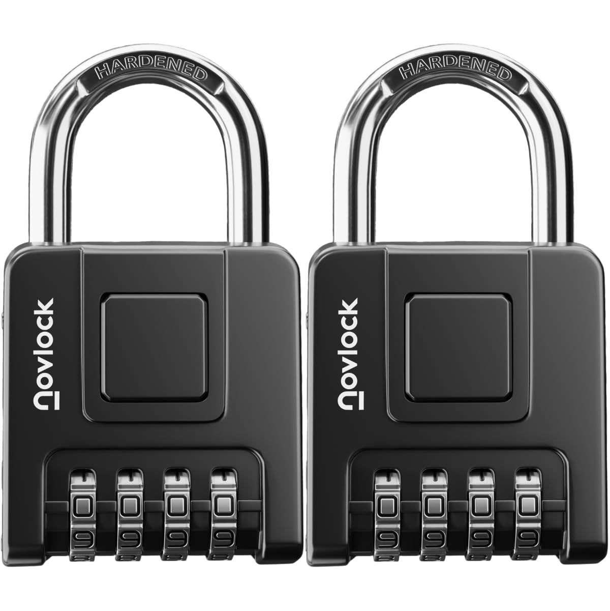 NovLock combination lock outdoors with weatherproof housing for gates and sheds.