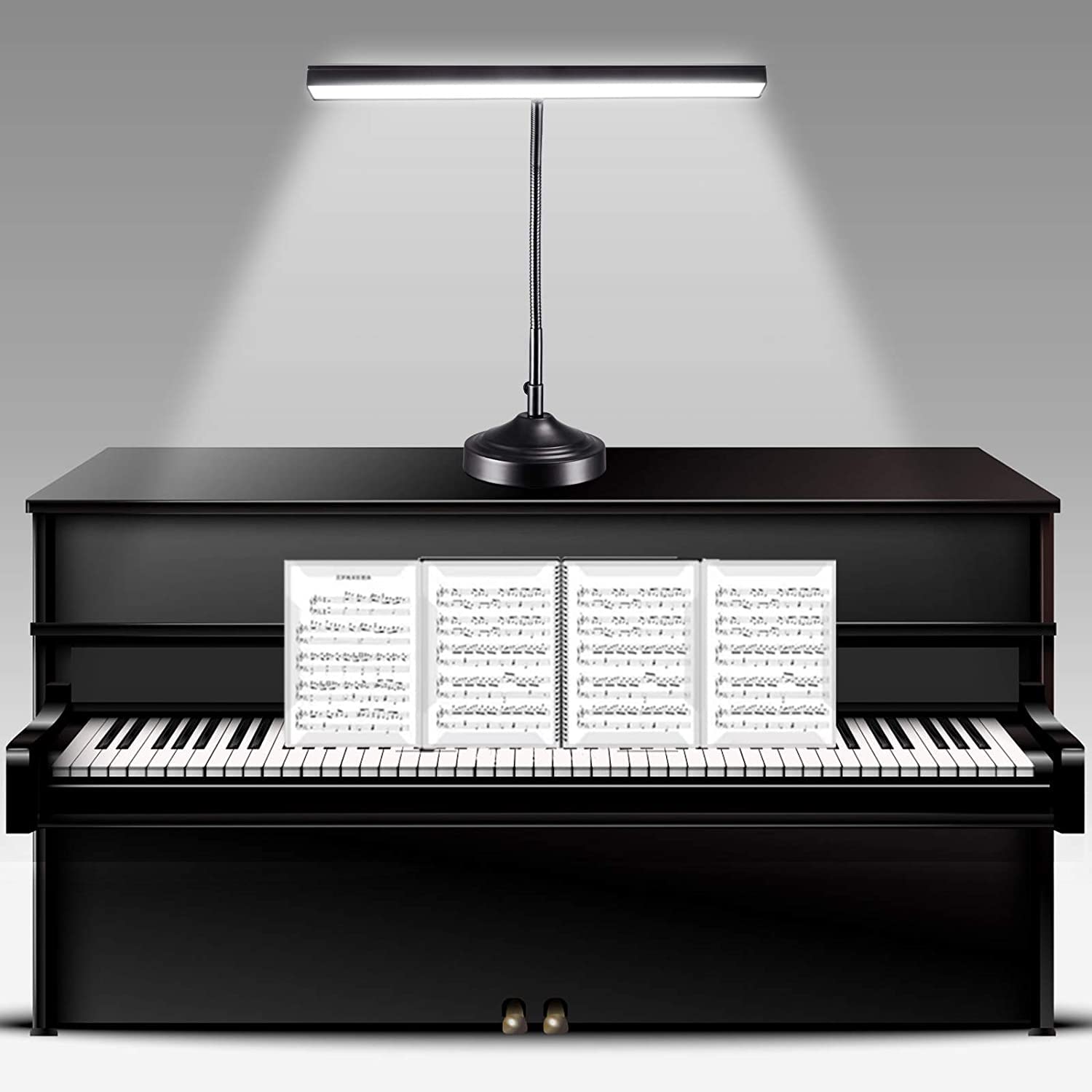 NovoLido Piano Light base provides stable, wobble-free support during practice.