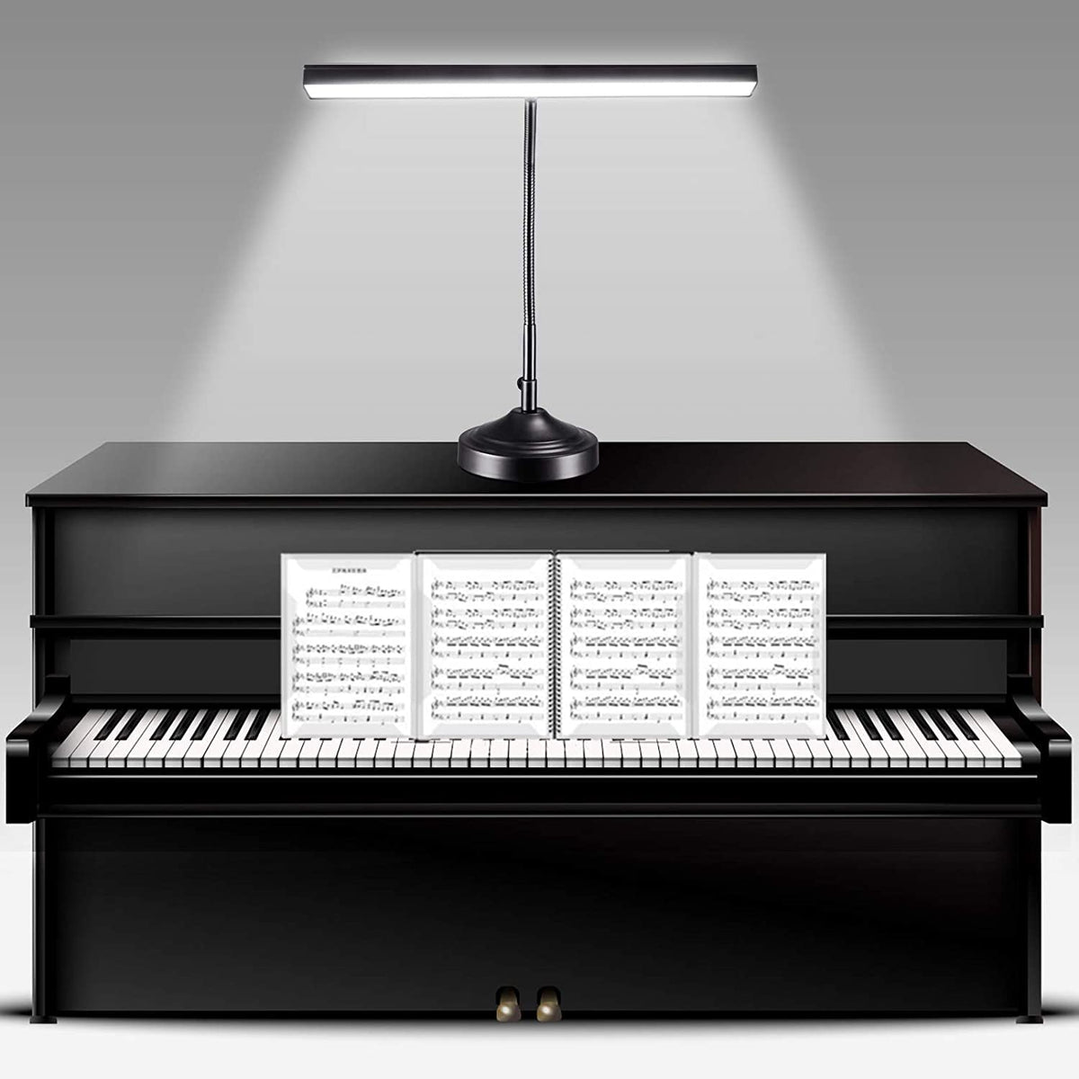 NovoLido Piano Light base provides stable, wobble-free support during practice.