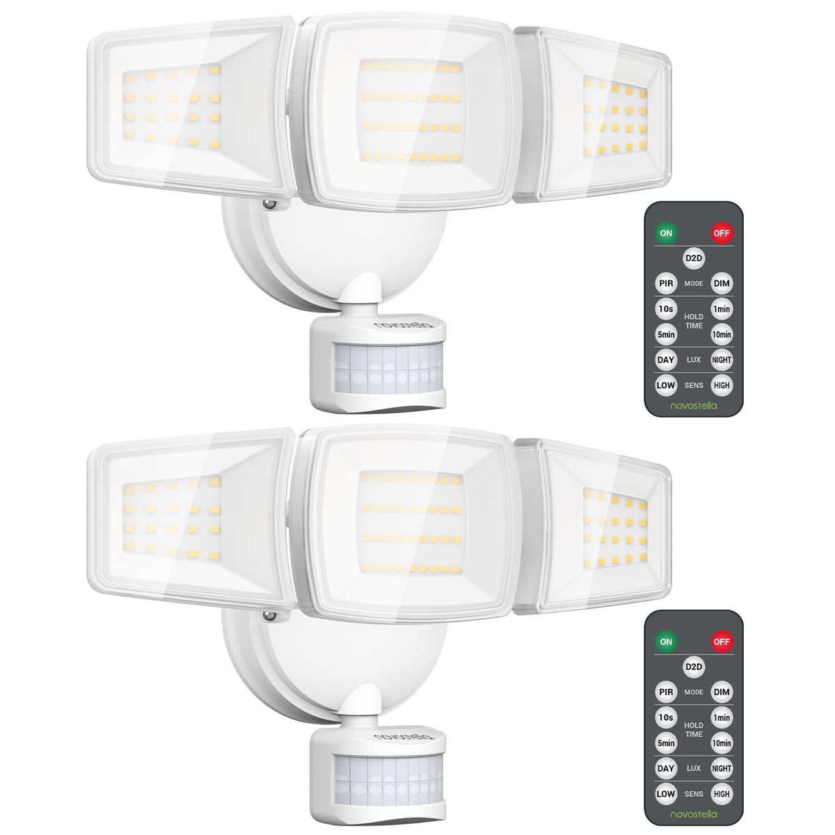 NOVOSTELLA security lights with remote control for easy setup and customization