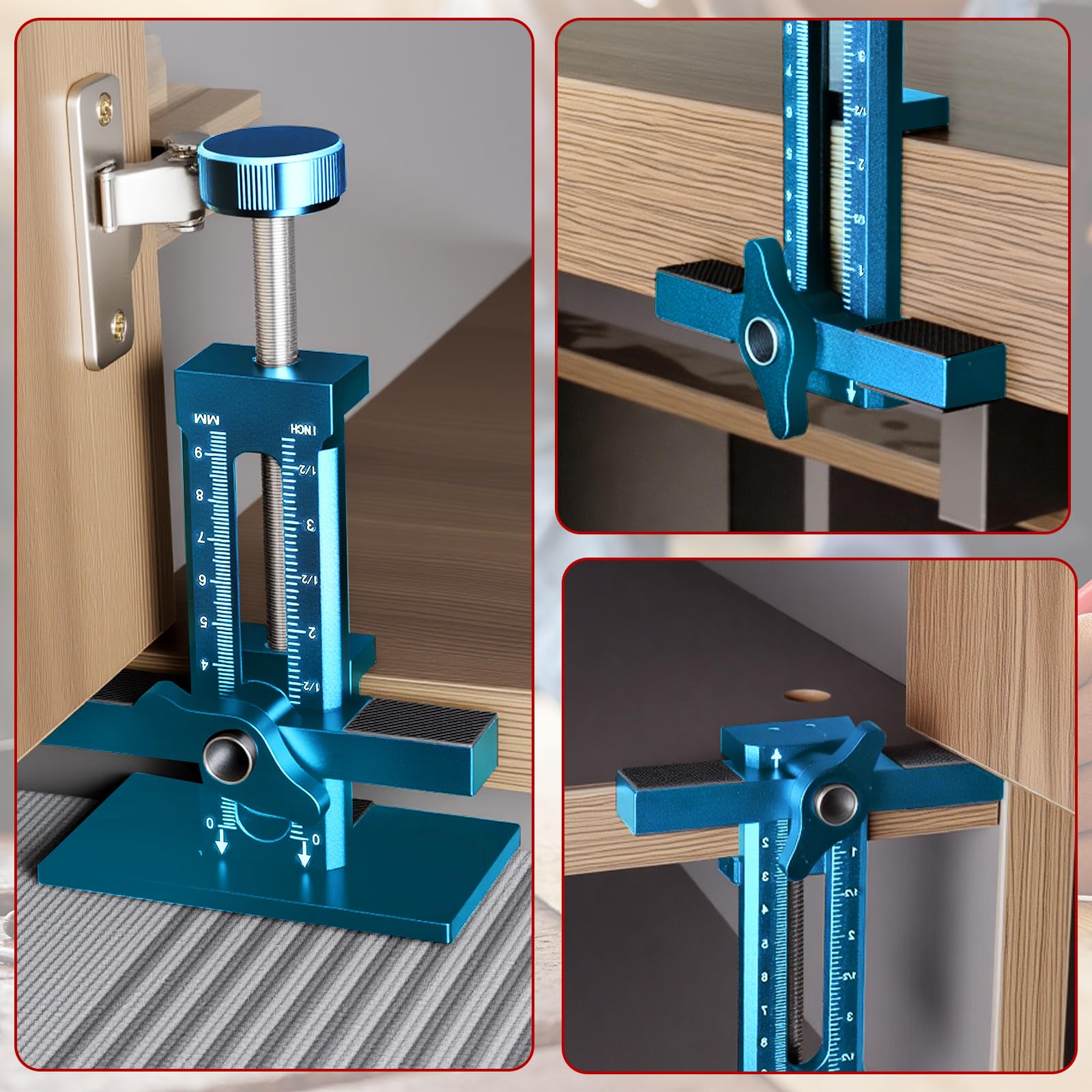Nowcamp jig vertical rod adjustment ensures precise drilling alignment.