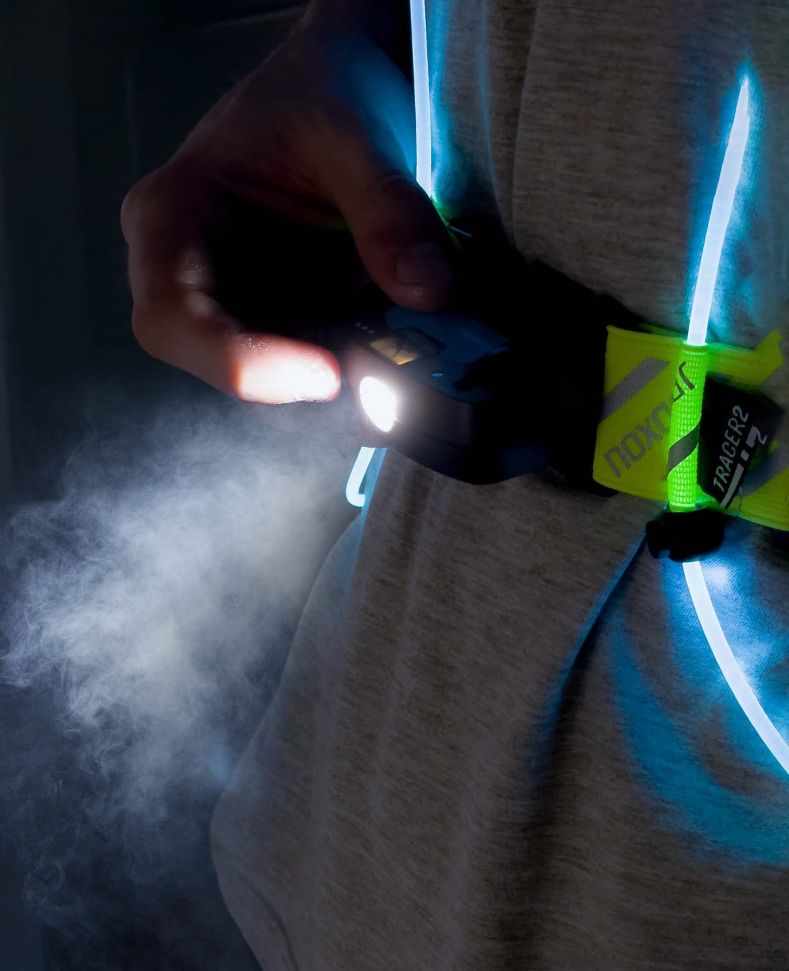 Tracer chest lamp provides up to five hours of burn time on low.