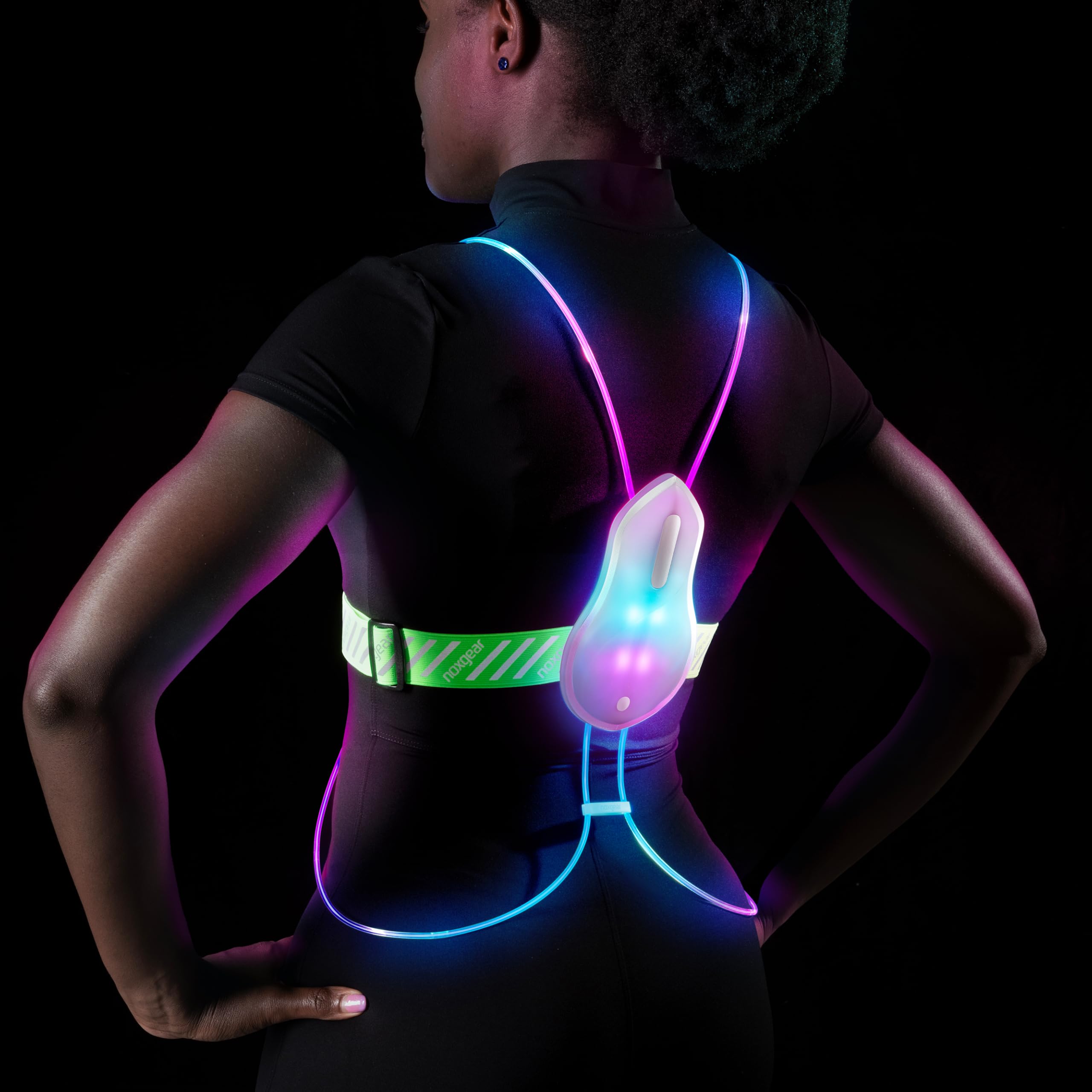 Noxgear Tracer2 360-degree visibility with LEDs for all-around awareness.