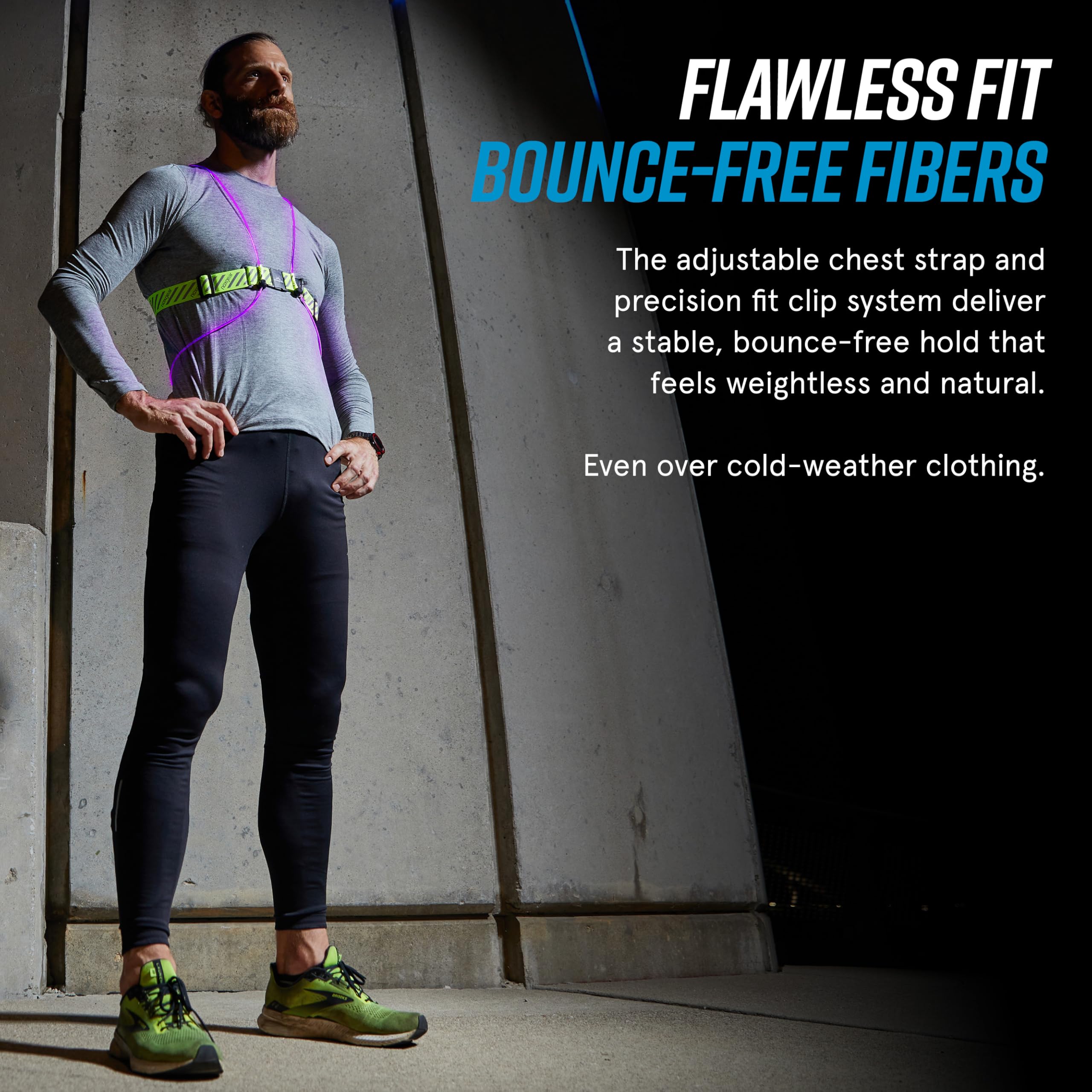 Noxgear Tracer2 adjustable fit adapts to coats or tees.